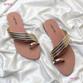 Gold Jelly Glitter Chappal - MYRO