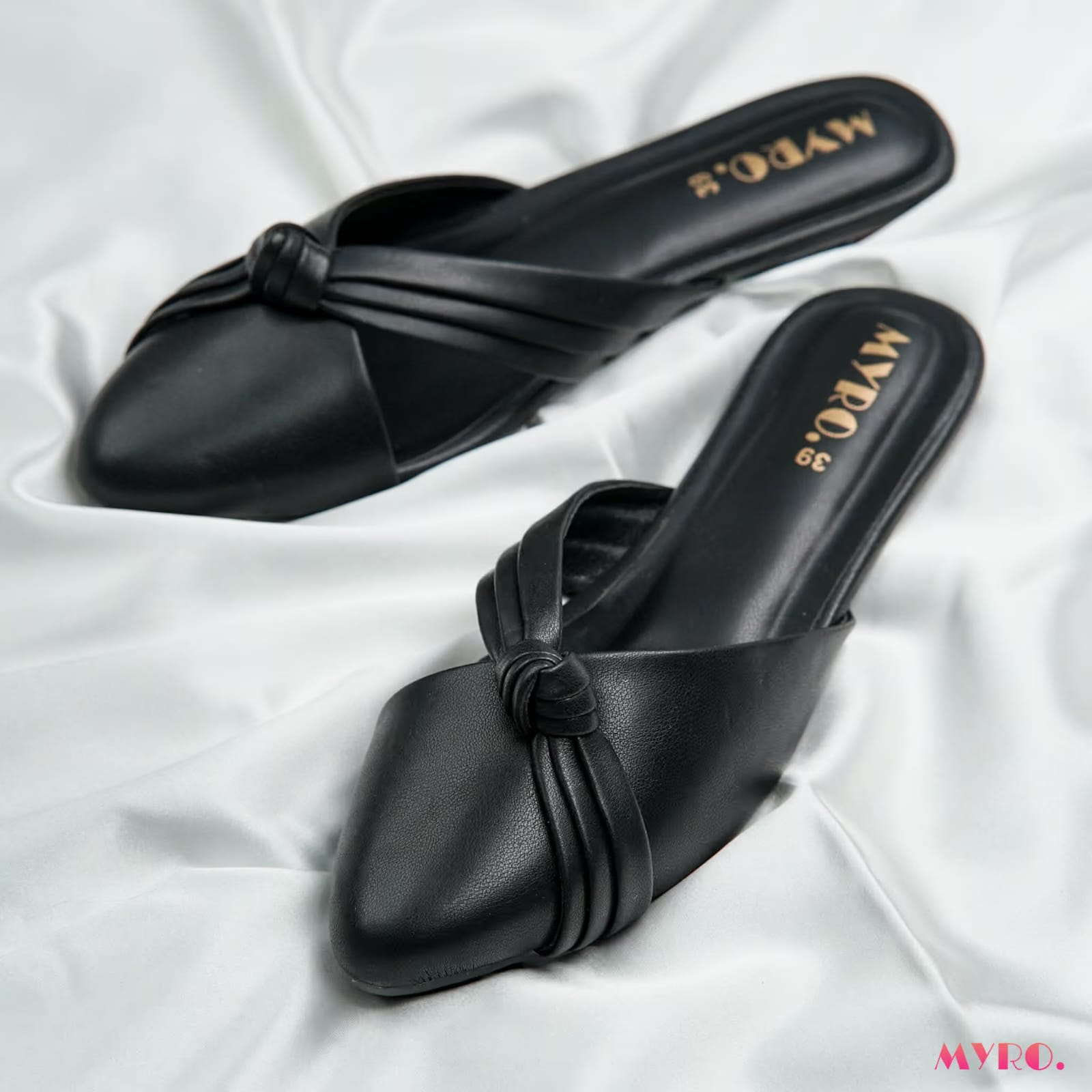 Knotique Black Mules - MYRO