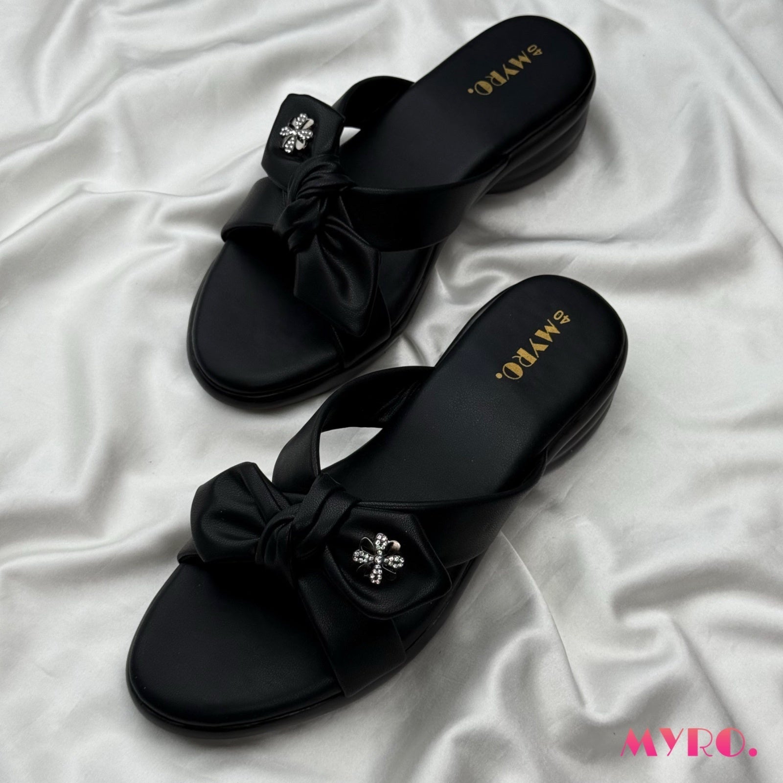 Magnolia Black Boston Heel - MYRO