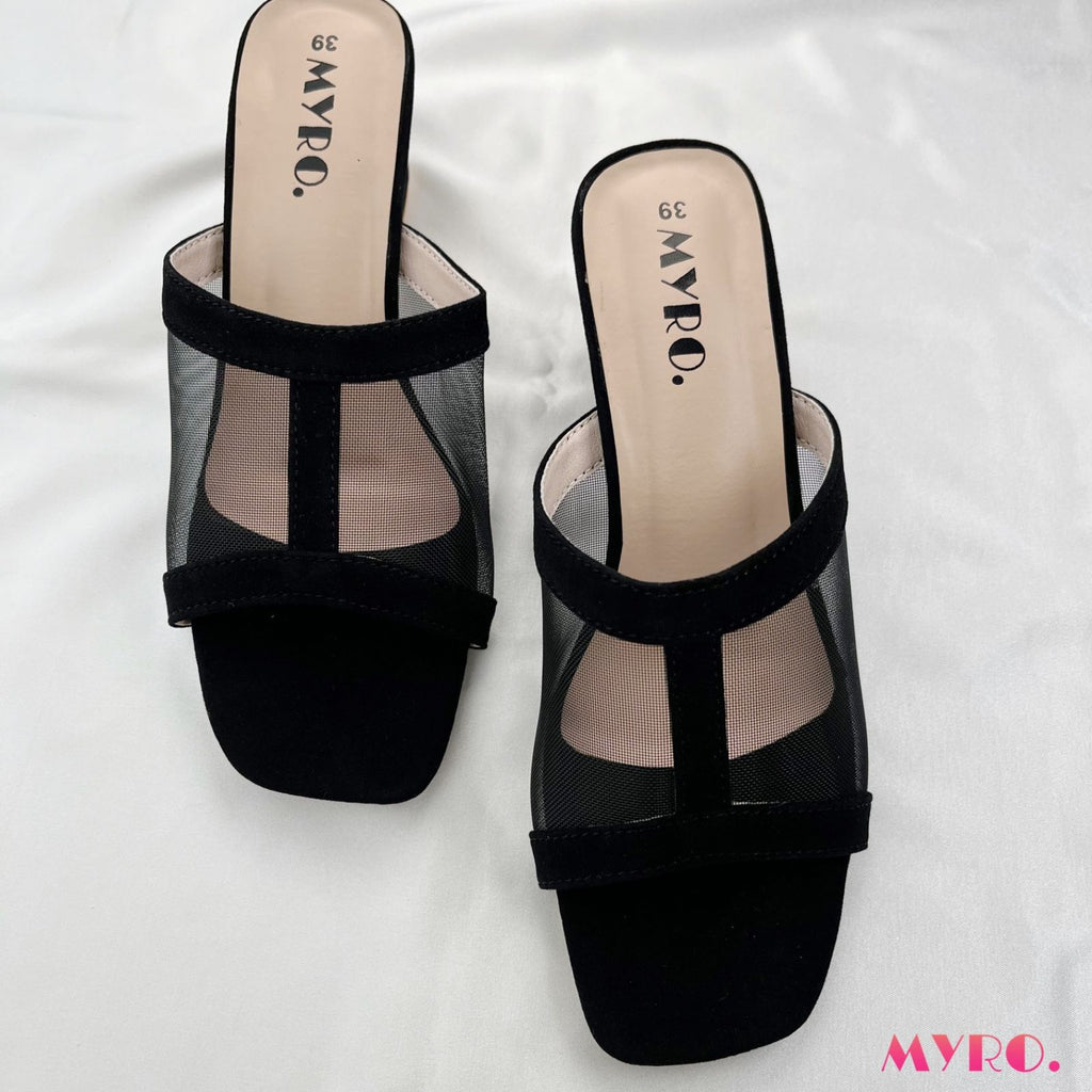 Mesh Black Heel - MYRO