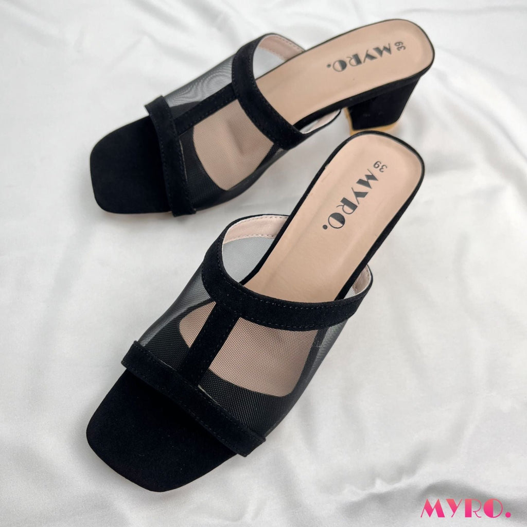 Mesh Black Heel - MYRO