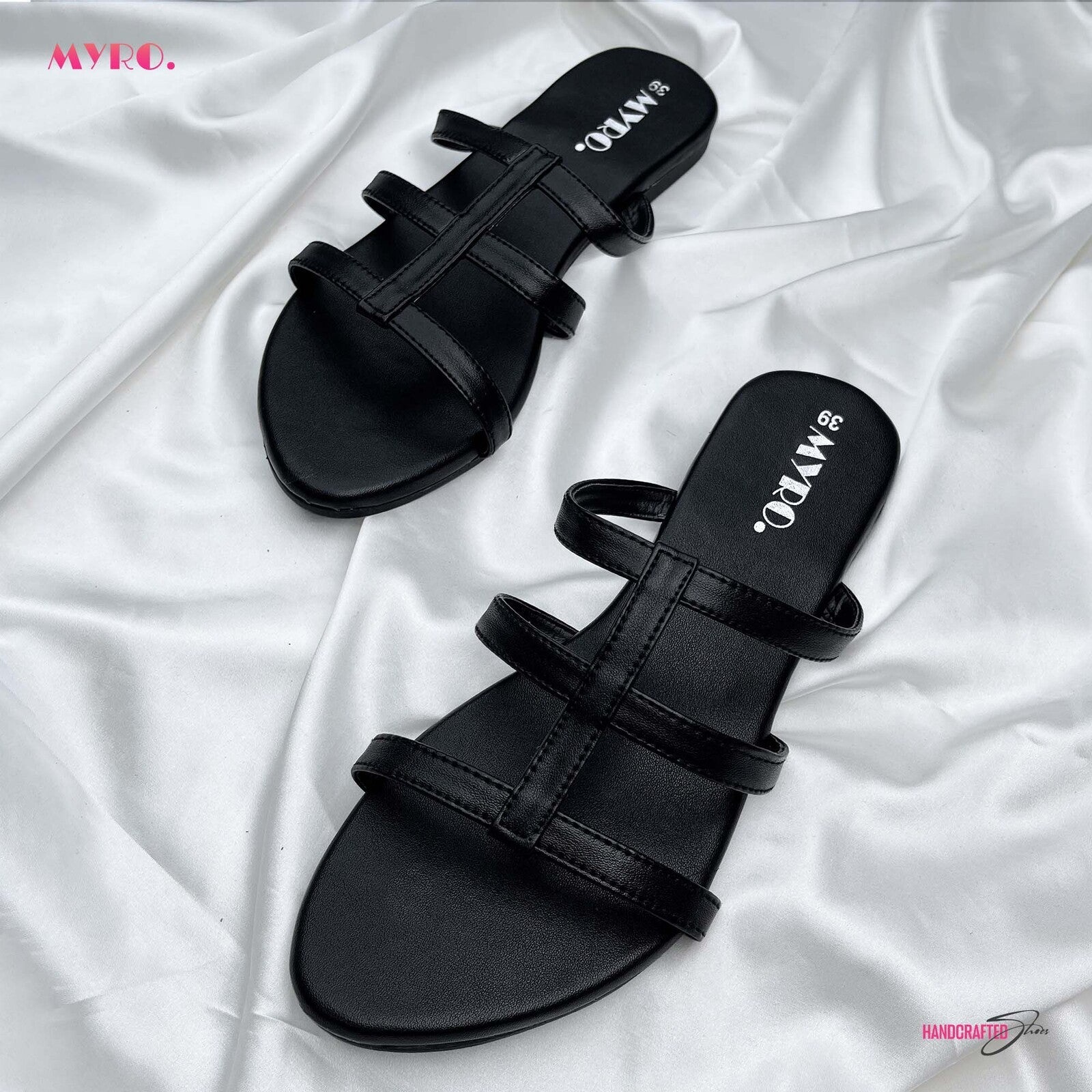 Myro Black Caged Slide - MYRO