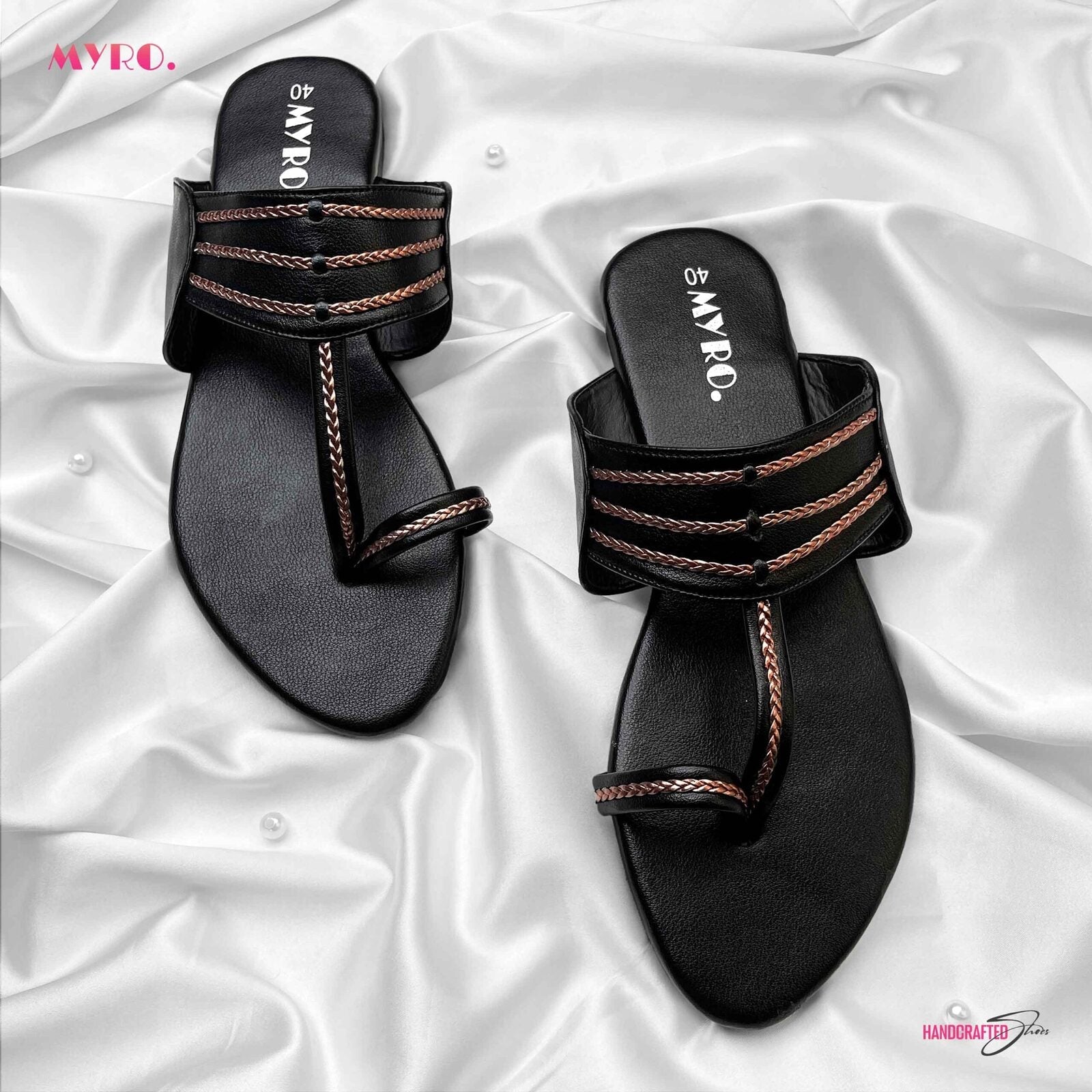 Myro Black Copper Chappal - MYRO