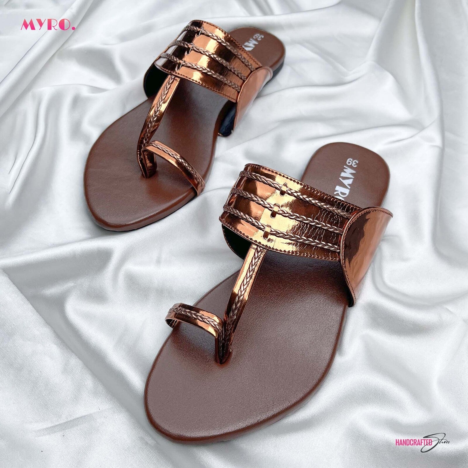Myro Copper Braided Chappal - MYRO