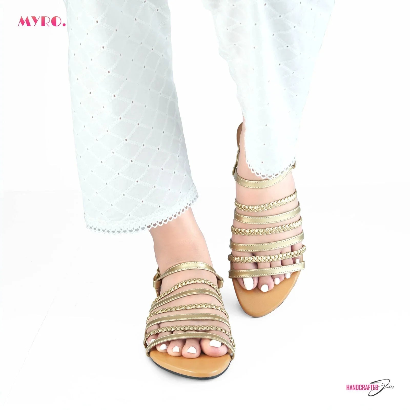 Myro Gold Braided Strappy