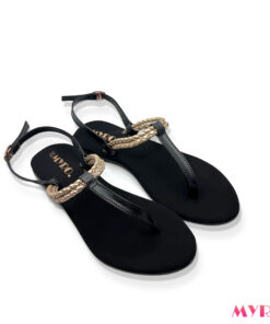 Myro Golden Braided Thongs