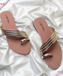 Gold Jelly Glitter Chappal