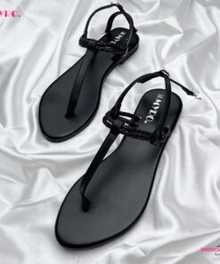 Myro Black Braided  Thongs