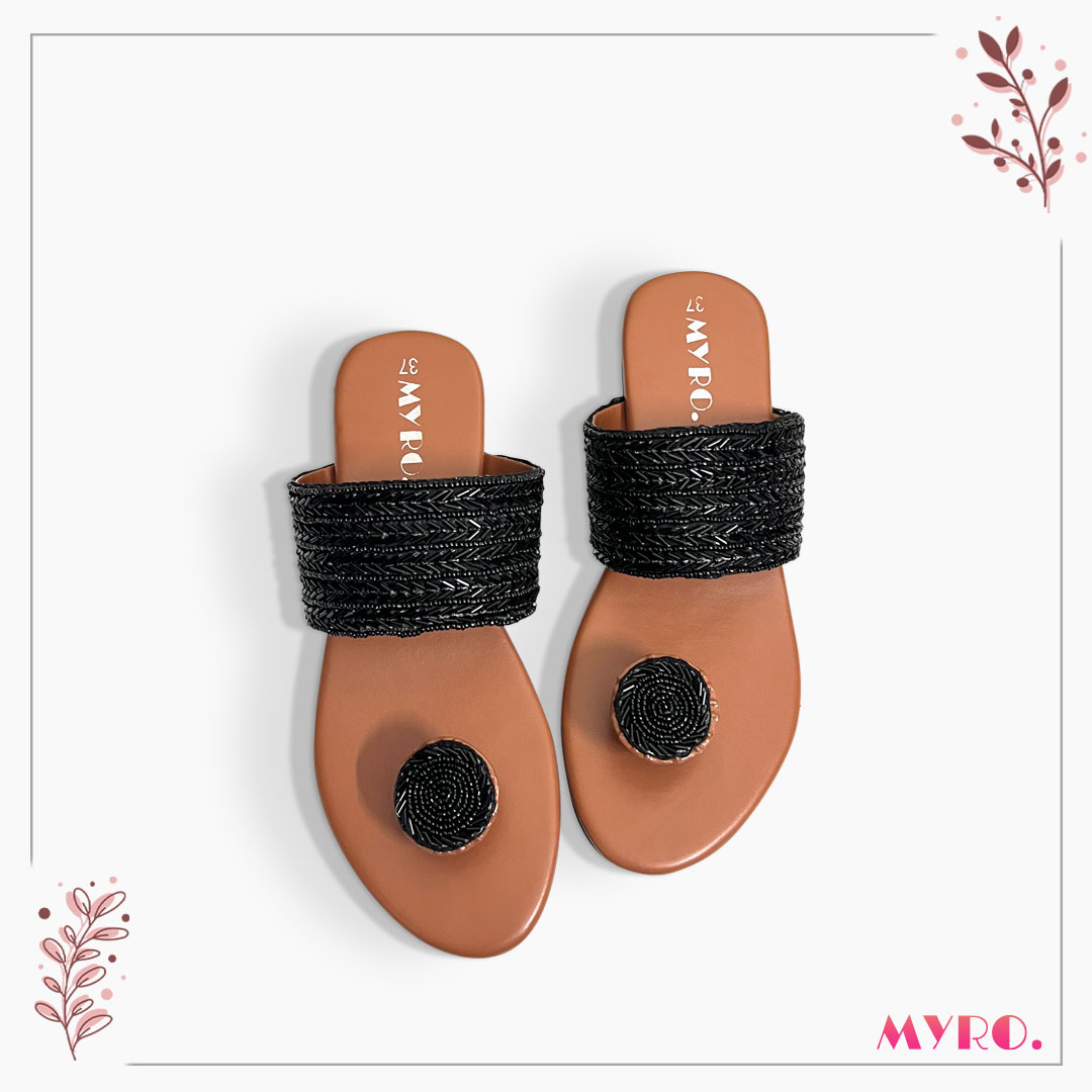 Myro Zarah Black Brown Chappal – Myro Bangladesh