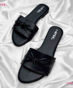Myro Black Bow Slide