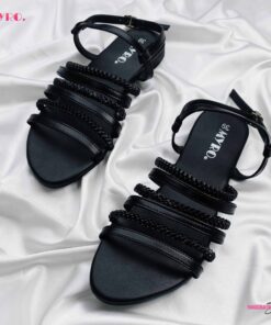 Myro Black Braided Strappy