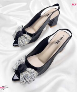 Dazzle Bow Black Heel