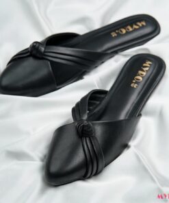 Knotique Black Mules