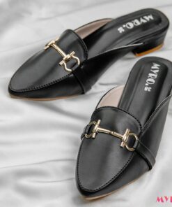 Eira Black Toe Mules